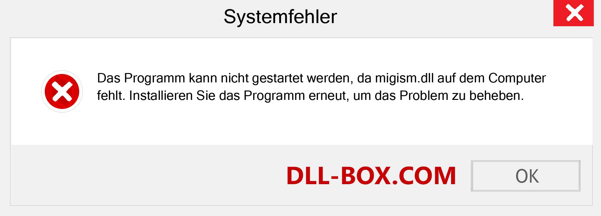 migism.dll-Datei fehlt?. Download für Windows 7, 8, 10 - Fix migism dll Missing Error unter Windows, Fotos, Bildern