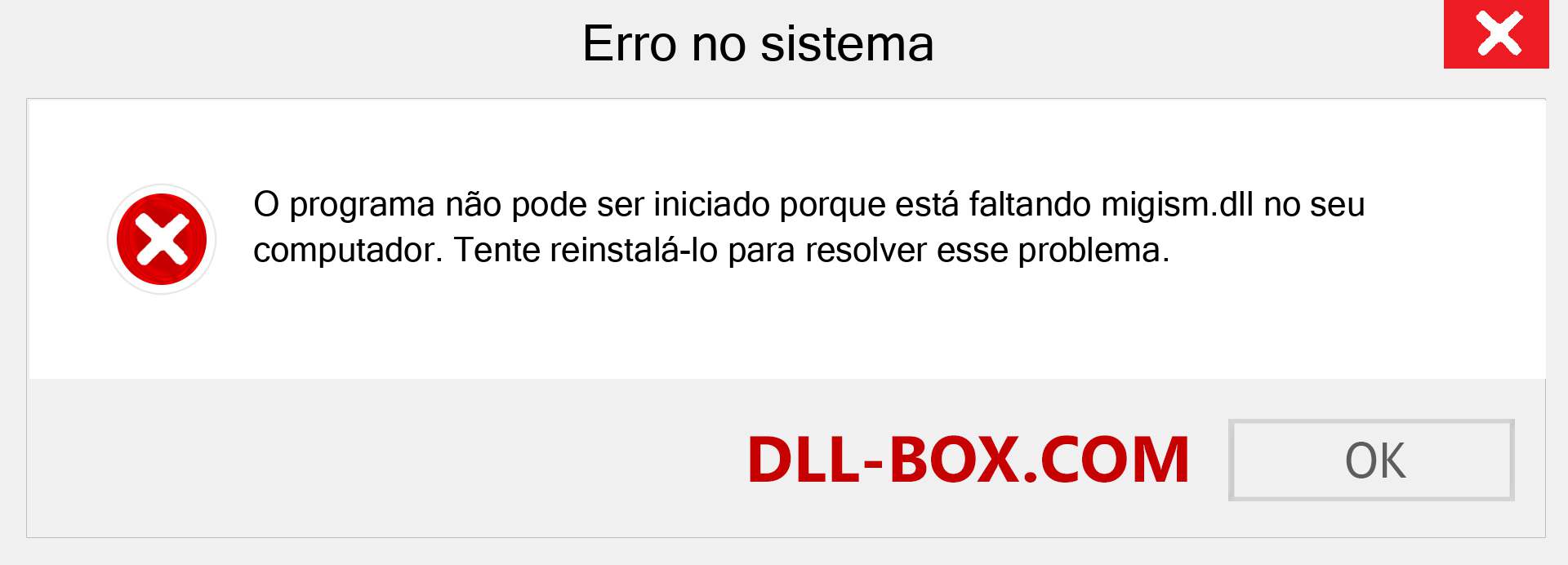 Arquivo migism.dll ausente ?. Download para Windows 7, 8, 10 - Correção de erro ausente migism dll no Windows, fotos, imagens